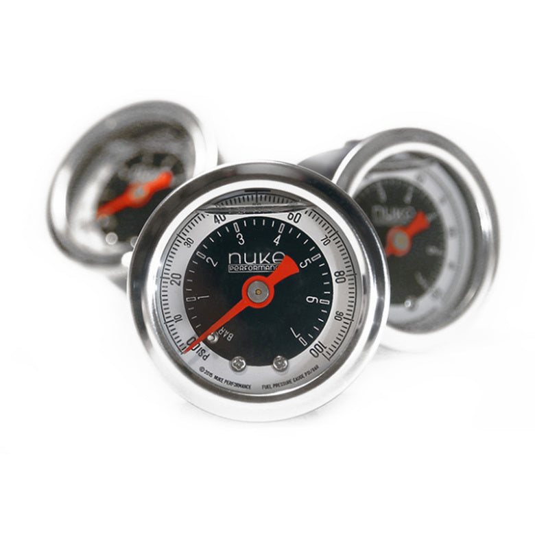 NUKE FUEL PRESSURE GAUGE 7 BAR / 100 PSI