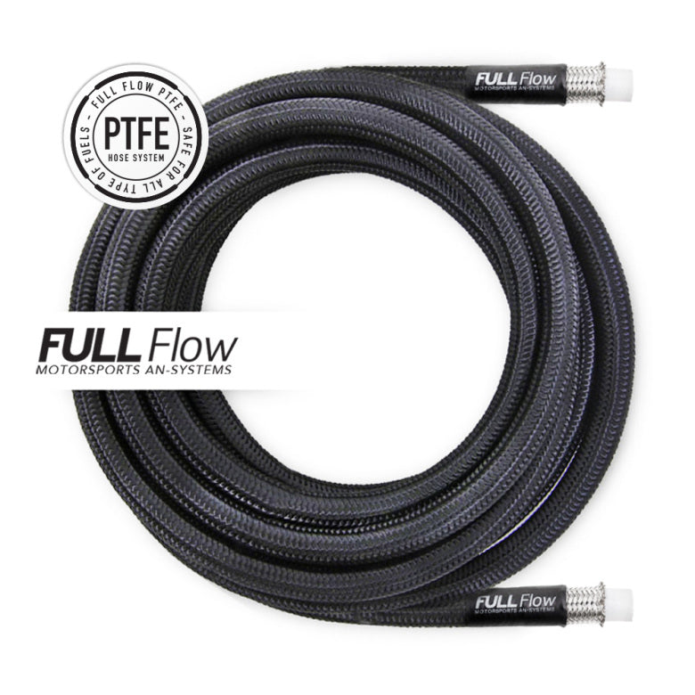 NUKE BLACK NYLON PTFE BRAIDED FUEL HOSE AN-6. LENGTH 1M