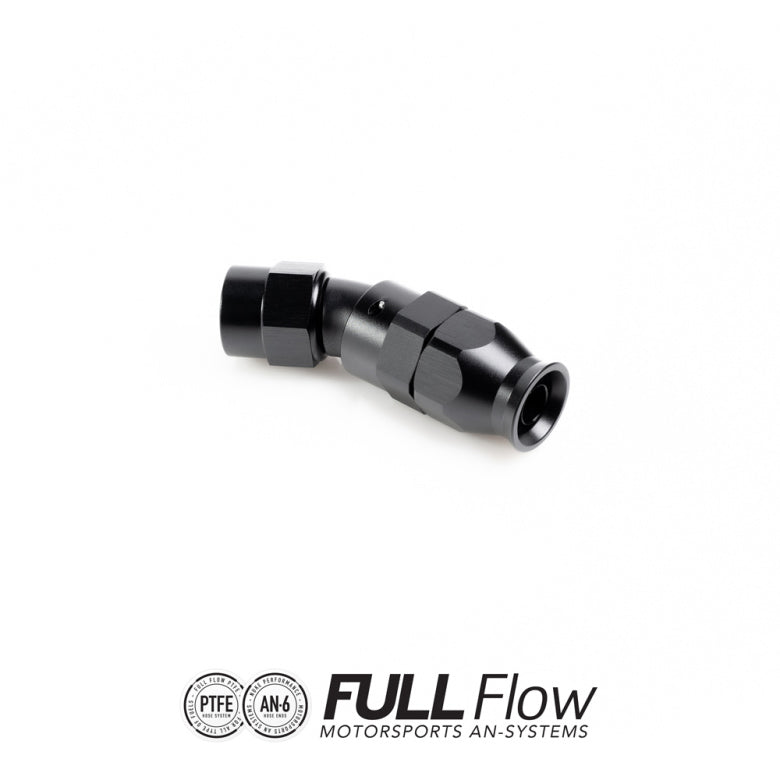 NUKE FULL FLOW PTFE HOSE END FITTING 30 DEGREE AN-6