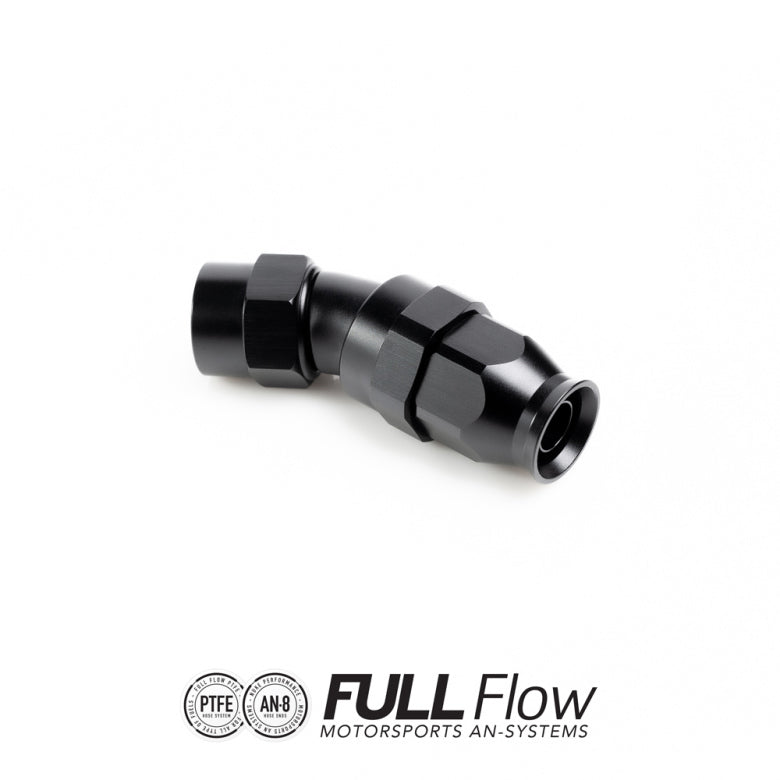 NUKE FULL FLOW PTFE HOSE END FITTING 30 DEGREE AN-8