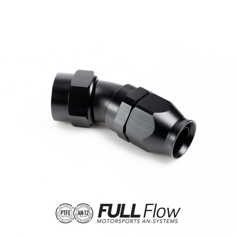 NUKE FULL FLOW PTFE HOSE END FITTING 30 DEGREE AN-12