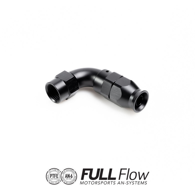 NUKE FULL FLOW PTFE HOSE END FITTING 90 DEGREE AN-6