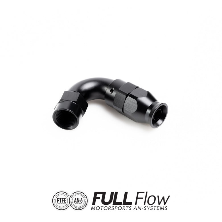 NUKE FULL FLOW PTFE HOSE END FITTING 120 DEGREE AN-6