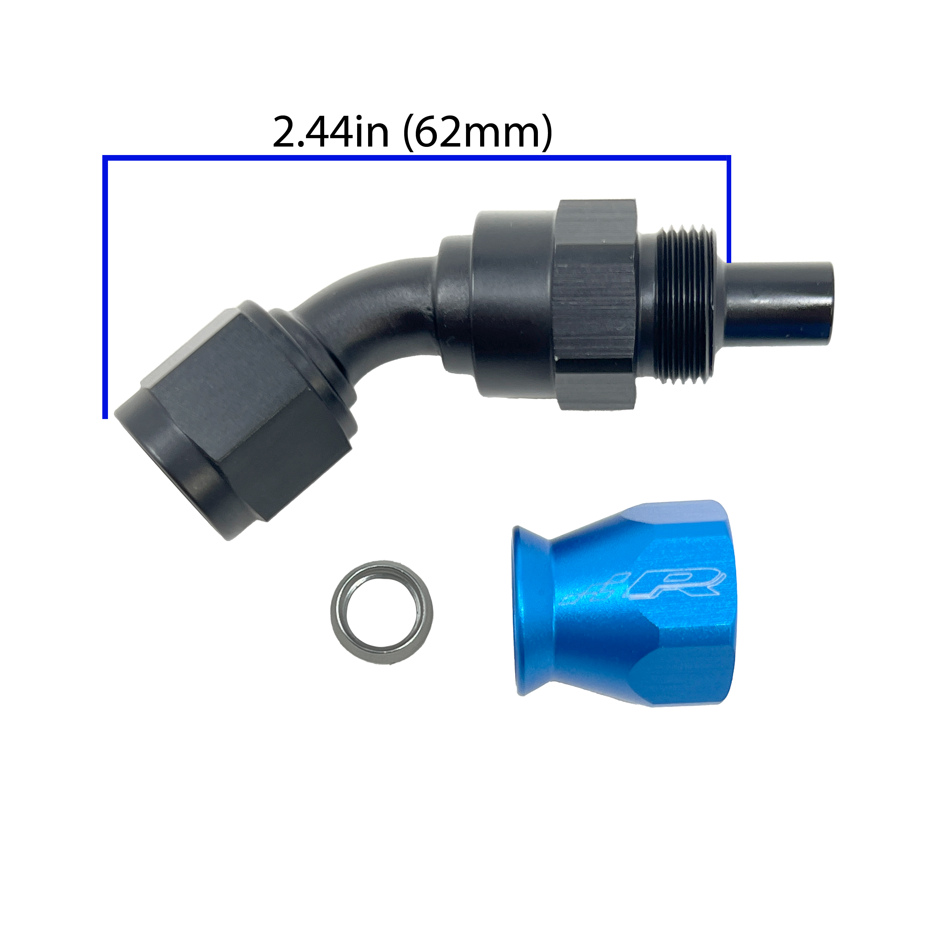 Fuel Line Fitting PTFE to 45 Degree Female Flare AN6 - 0