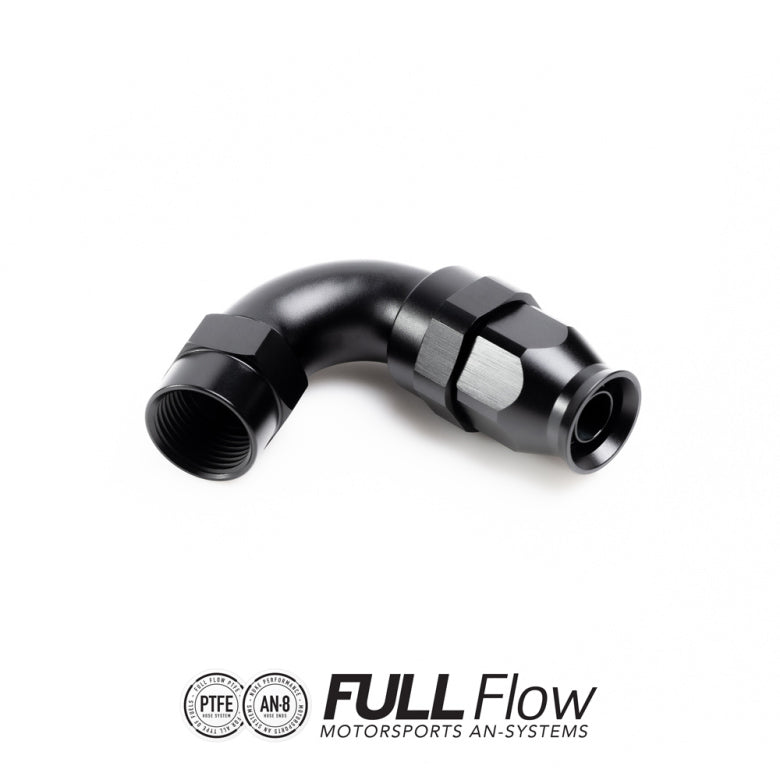 NUKE FULL FLOW PTFE HOSE END FITTING 120 DEGREE AN-8