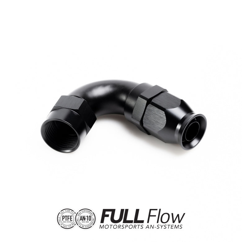 NUKE FULL FLOW PTFE HOSE END FITTING 120 DEGREE AN-10