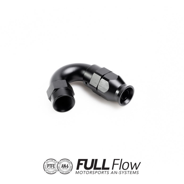 NUKE FULL FLOW PTFE HOSE END FITTING 150 DEGREE AN-6