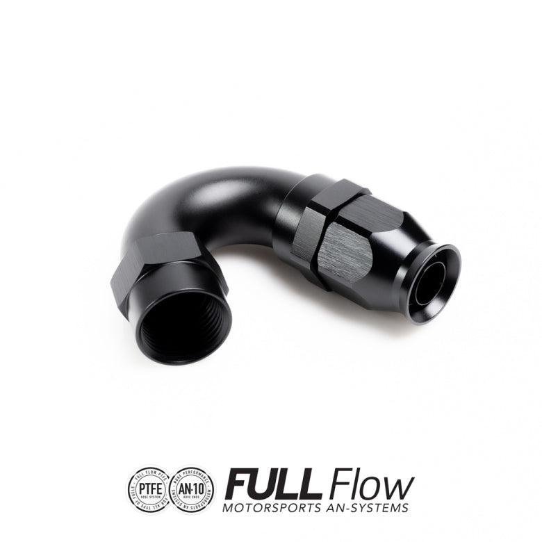 NUKE FULL FLOW PTFE HOSE END FITTING 150 DEGREE AN-10