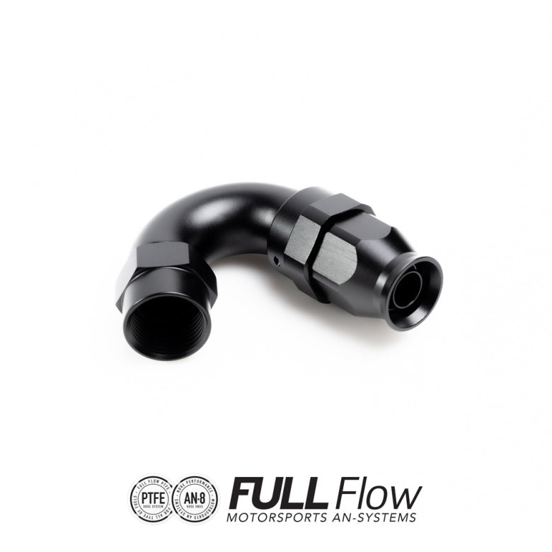 NUKE FULL FLOW PTFE HOSE END FITTING 150 DEGREE AN-8