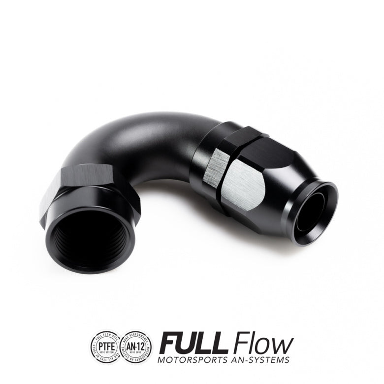 NUKE FULL FLOW PTFE HOSE END FITTING 150 DEGREE AN-12