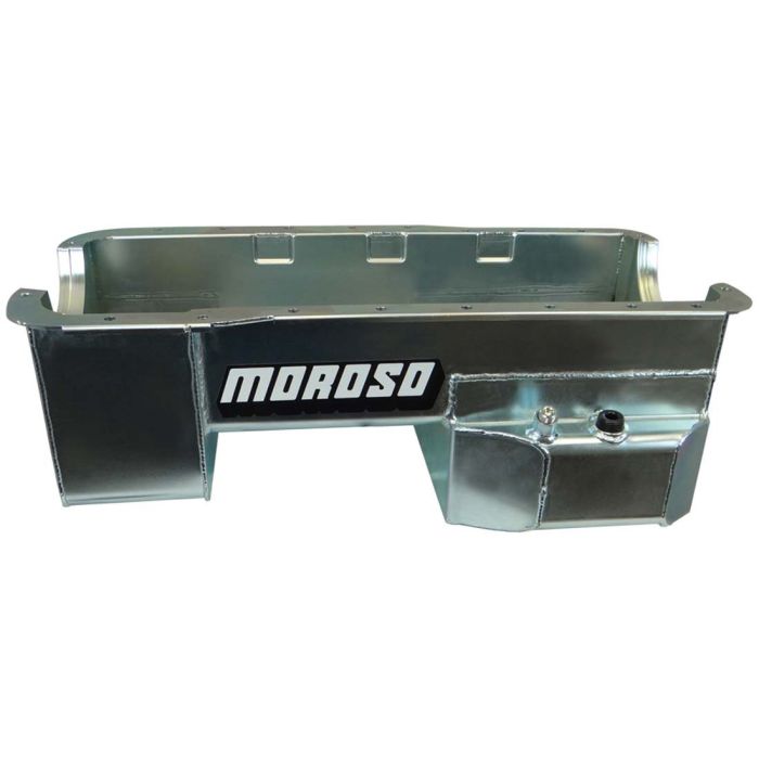 Moroso Ford 351W (w/Rear Sump & Billet End Seals) Road Race Baffled Wet Sump 7qt 7.5in Steel Oil Pan