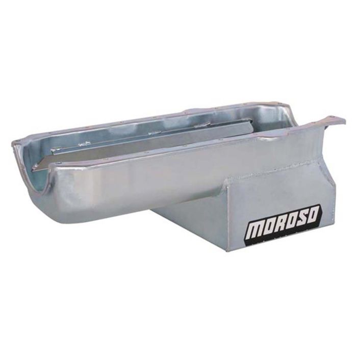 Moroso Pre-85 Chevrolet Small Block (w/Passenger Side Dipstick) Wet Sump 7qt 8in Steel Oil Pan