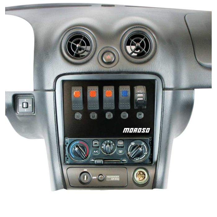 Moroso 99-04 Mazda Miata NB Radio Pocket Block Off Plate With Switches - 0