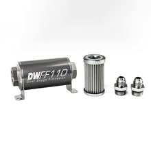 DeatschWerks Stainless Steel 8AN 5 Micron Universal Inline Fuel Filter Housing Kit (110mm)