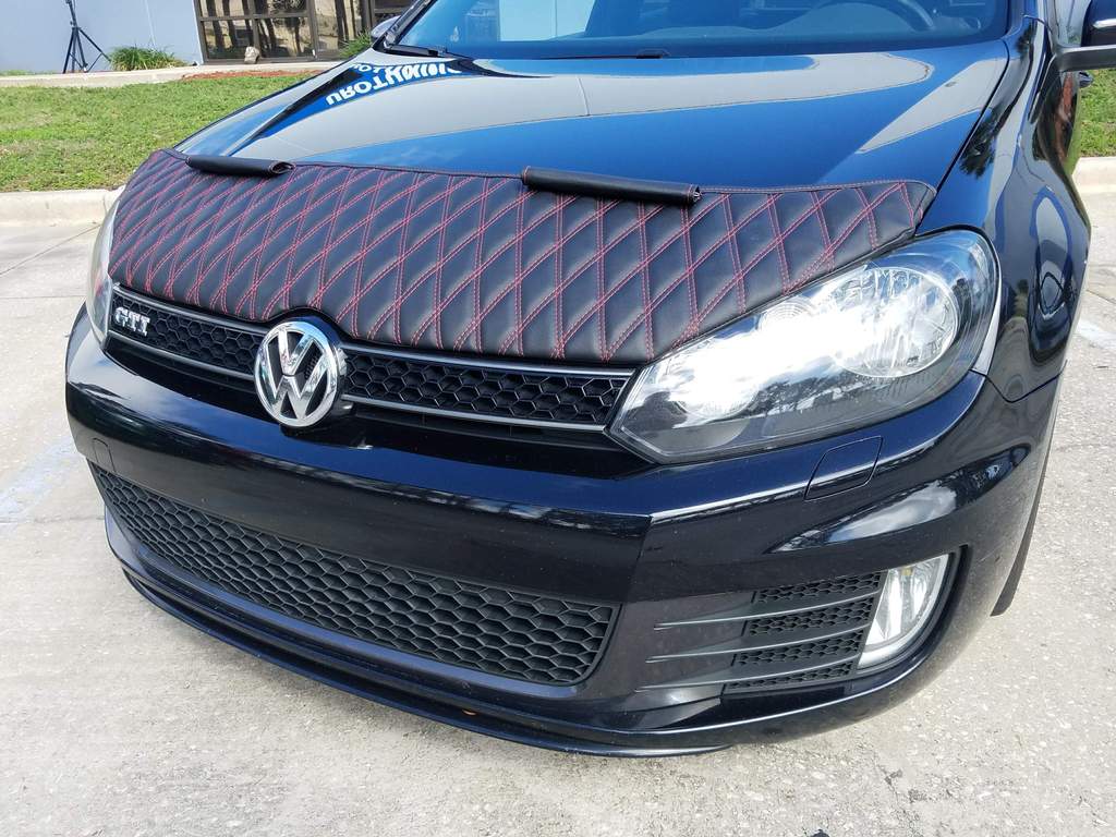 Custom hand stitched plain coloured Bonnet Bras for Volkswagens