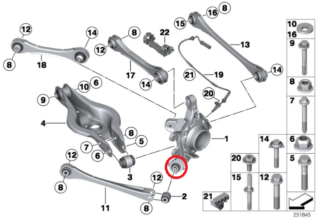 Rear Traction Arm Knuckle Bushing F2X F3X