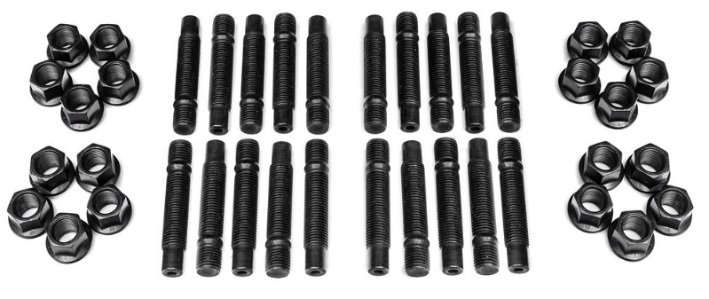 APEX 75mm M14x1.5 Porsche 5 Lug Hex Head Stud Kit - Black