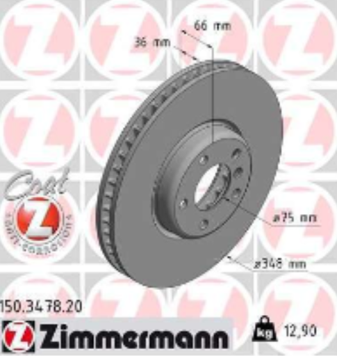 BMW Brake Disc - Zimmermann 34116898729