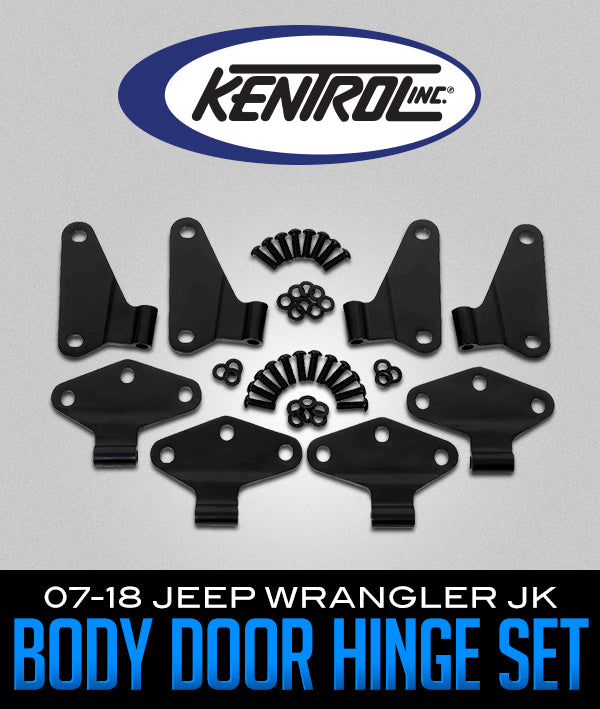 KENTROL BODY DOOR HINGE SET: 2007–2018 JEEP WRANGLER JK