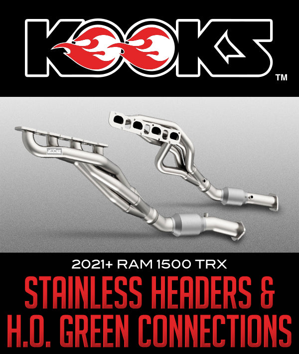 KOOKS HEADER & EXHAUST STAINLESS HEADERS & H.O. GREEN CONNECTIONS: 2021+ RAM 1500 TRX