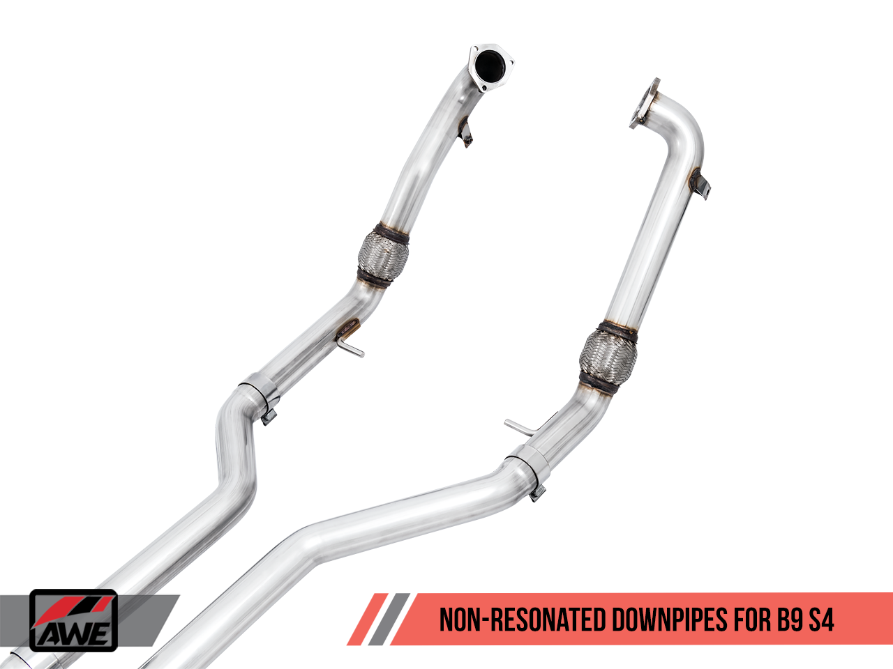 AWE Track Edition Exhaust for Audi B9 S4 - Non-Resonated - Diamond Black 90mm Tips